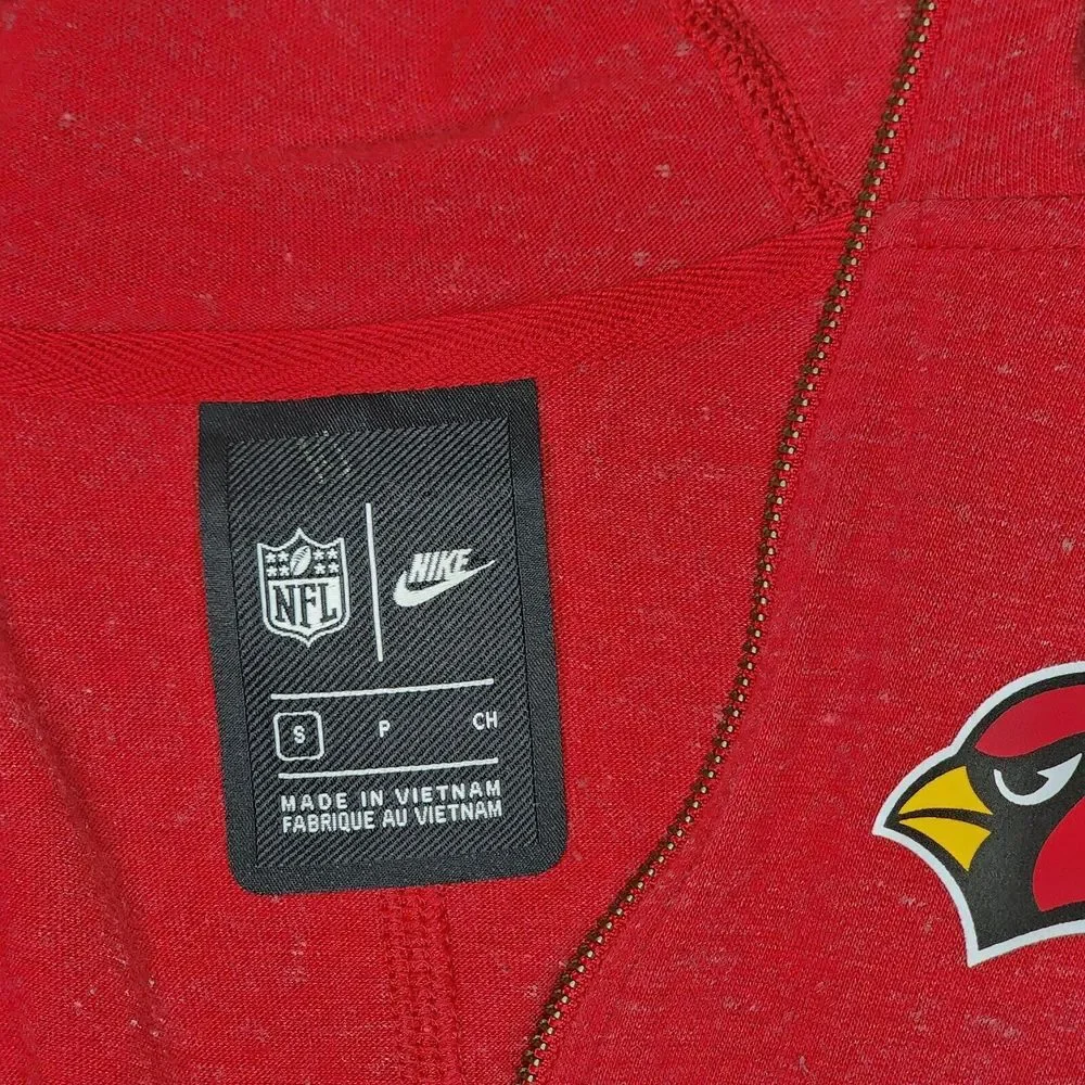 Nike Arizona Cardinals Womens Small Hoodie Red Gray Full Zip Lightweight NFL EUC